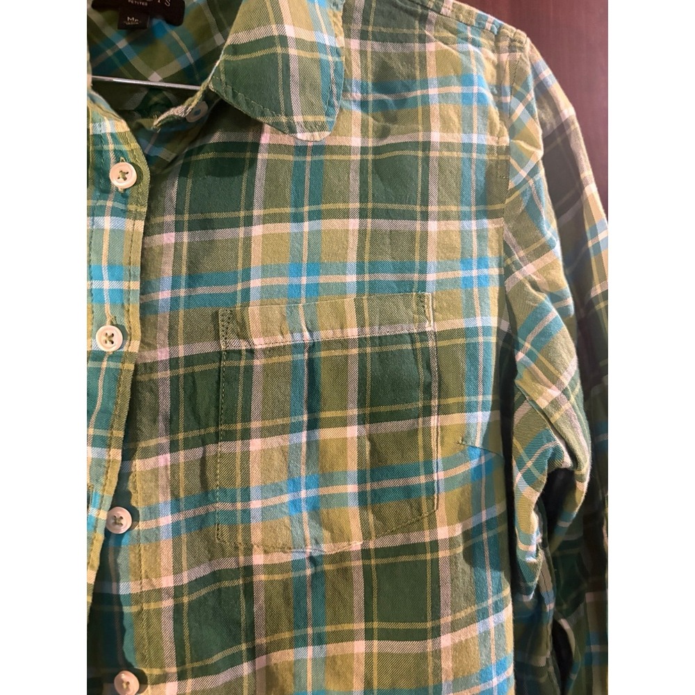 TALBOTS green plaid - Picture 2 of 4